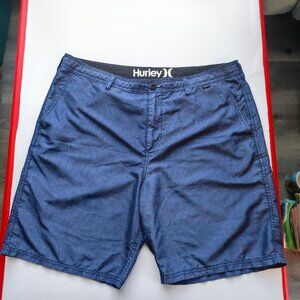 Hurley lightweight summer flat front short darker blue men's size 38